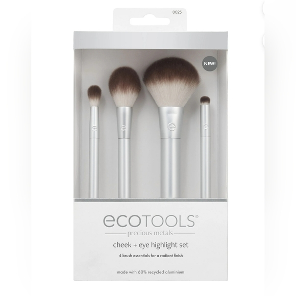 ecotools Other - EcoTools Precious Metals Cheek+Eye Highlight Set, Makeup Brushes for Face & Eye
